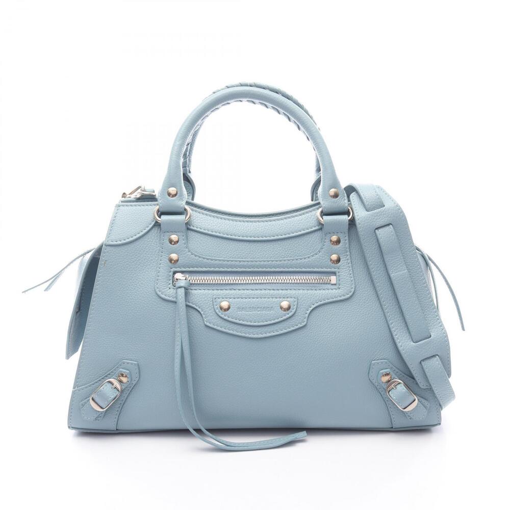 Balenciaga Neo City Handbag Leather Blue